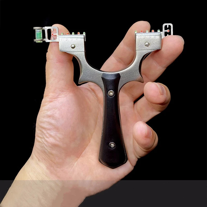 Outdoor Shooting Hunting Slingshot Stainless Steel Flat Rubber Band Catapult High Precision Sling Outdoors Hunting and Shot