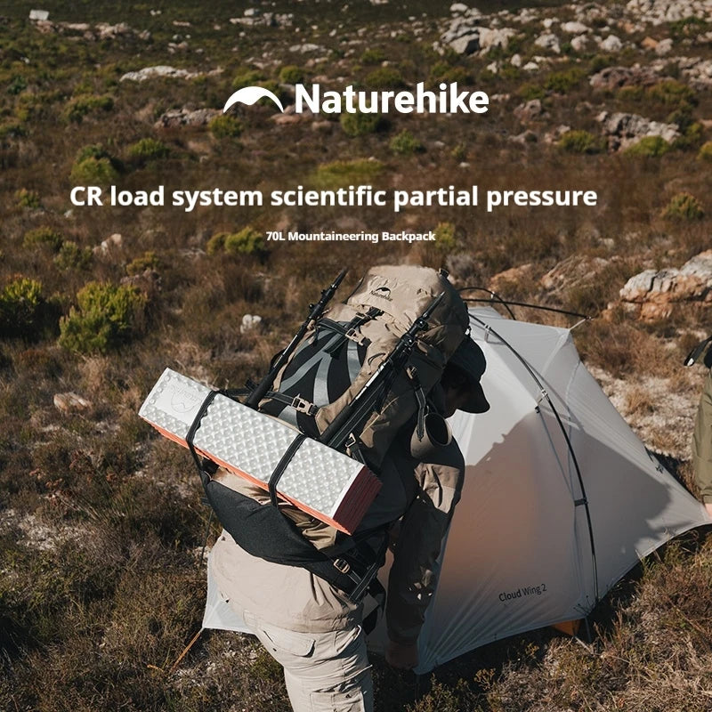 Naturehike 70+5L Backpack Camping Hiking Trekking Backpacking Lightweight Travel Bag With Aluminium Alloy Frame Waterproof Cover