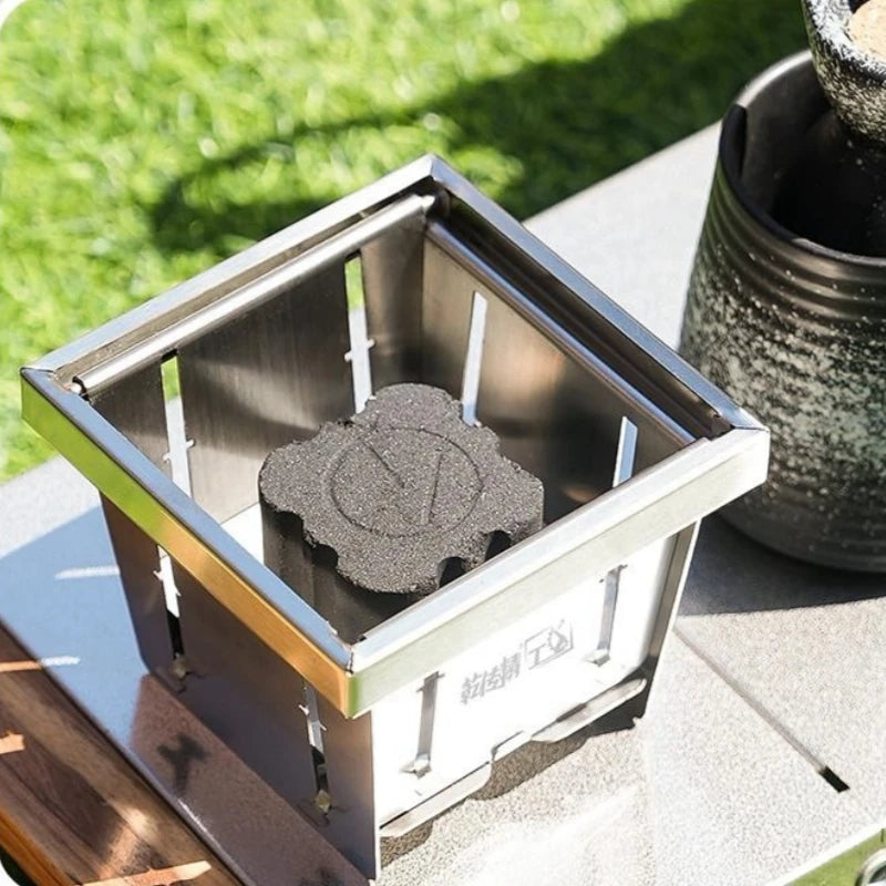 Mini Barbecue Grill Around The Stove Make Tea Outdoor Portable Folding BBQ Grill Stove Stainless Steel Furnace