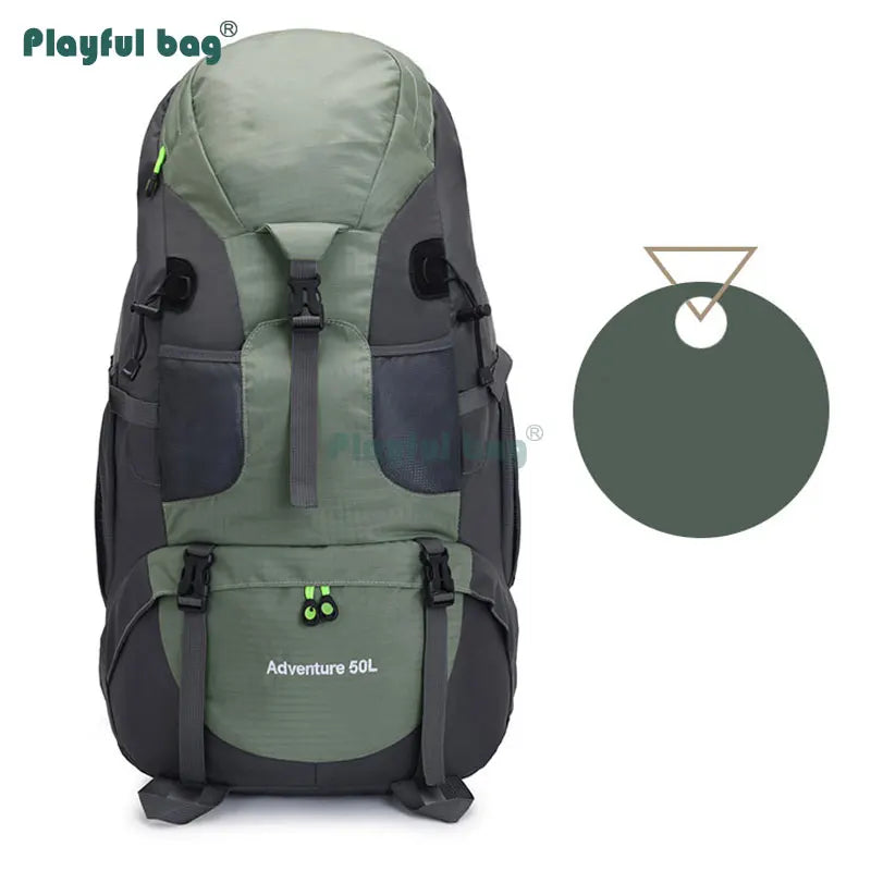 50L Outdoor Mountain Backpack Professional Waterproof Large  Capacity Light Hiking Travel Backpack Adult Bag AVA134