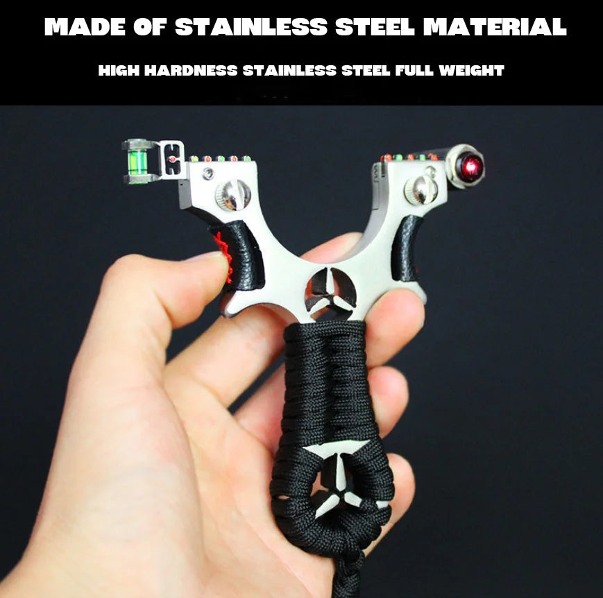Laser Shooting Metal Slingshot High Precision Sling Outdoor Hunting Slingshot for Hunting High Precision Catapult