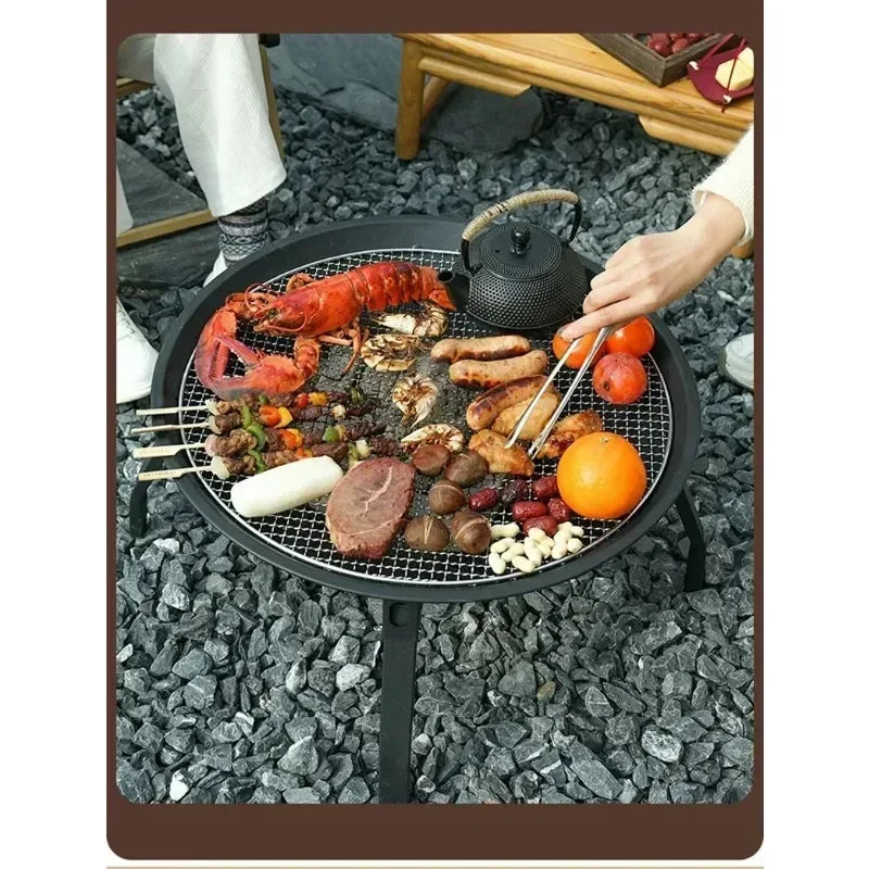 Camping Fire Pit Bonfire Charcoal Barbecue Stove Fire Wood Heater Outdoor Burner Winter Insulation  Bbq Grill Outdoor  Grill