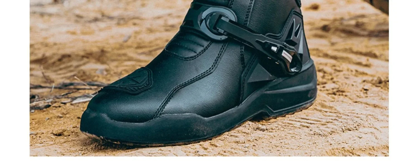 Scoyco Enduro Motorcycle Boots Waterproof Motorcyclist Botas Brown Leather Motocross Boots Off Road Racing Black For Men Knight