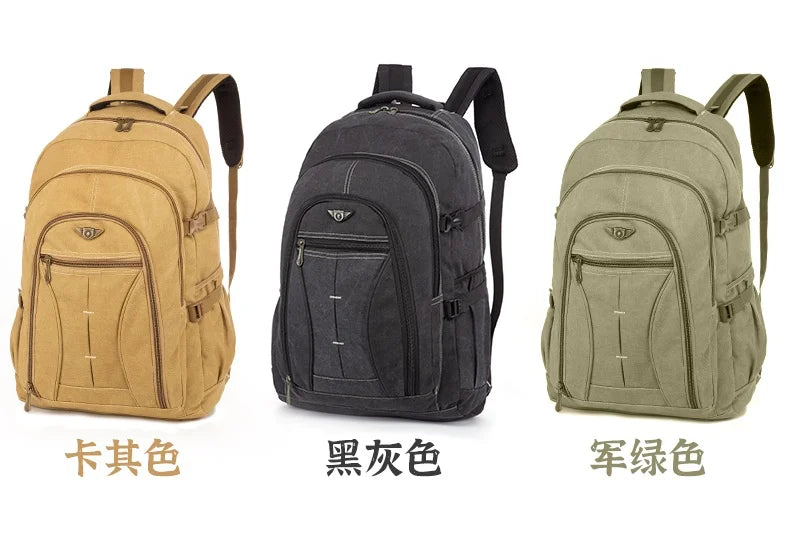 55L 70L Canvas Sports Backpack Men Outdoor Hiking Camping Travel Bag Luggage Rucksack Large Capacity Climbing Tactical Backpack