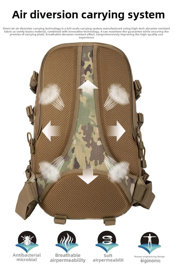 Yakota Tactical Backpack Hiking Outdoor Bag Camouflage Double Shoulder Dragon Egg Bag Student Commuter Computer Backpack