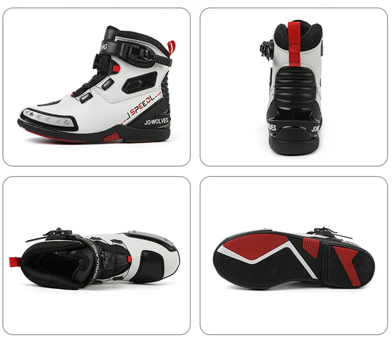 2024 New Motorcycle Boots Man Leather Motos Riders Protective Boots Waterproof Non-slip Motocross Mountain Racing Shoes