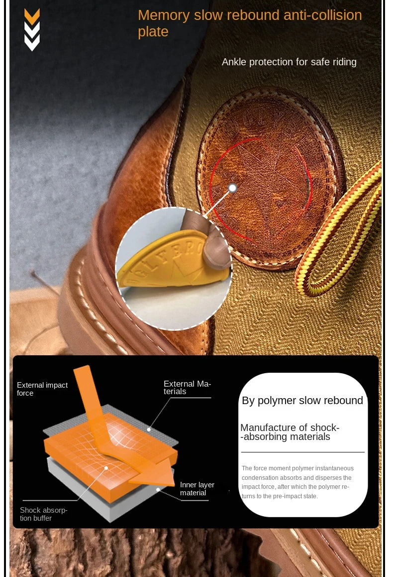 Retro Uglybros Motorcycle Boots Cowhide Canvas Shoes Ankle Protect Motorbike Zapatone British Style Botas For Harley For TRIUMPH