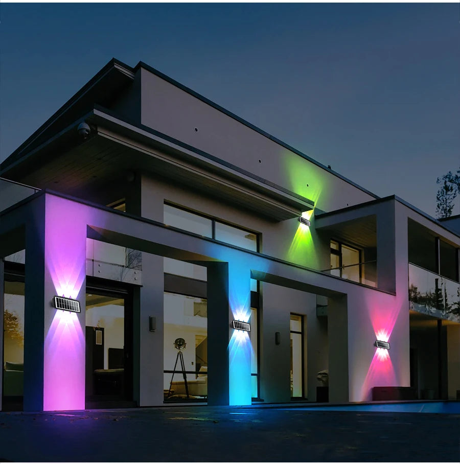 Solar Wall Washing Lamp 4/6/8 LED Waterproof Outdoor LED Wall Light Courtyard Lamp Decorative Balcony Garden Atmosphere Lights