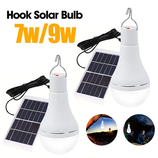 7W/9W LED Solar Lamp Bulb Hanging Solar Lights For Outdoor Camping And Fishing Emergency Sunlight Powered Lamp With Remote