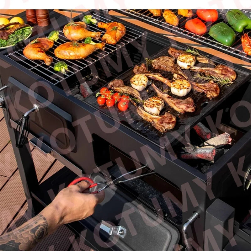 Stainless Steel Tabletop Charcoal Grill with Barbecue Grill Potable Charcoal Grill in Cooking Area Outdoor Camping