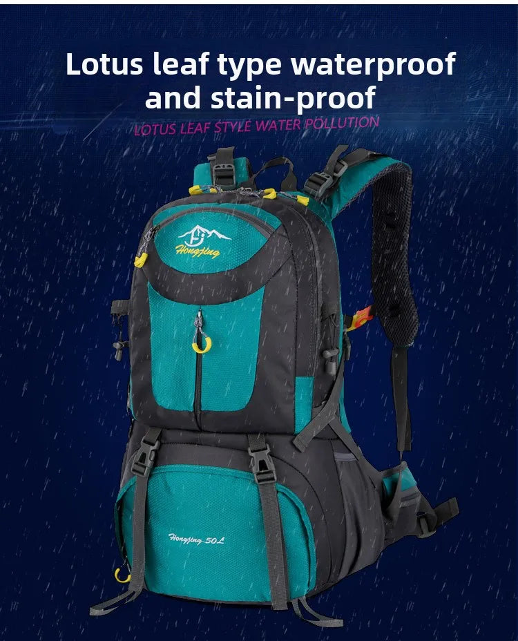 60L Large Capacity Hiking Backpack Men Outdoor Mountain Backbag Male Sport Back Pack Leisure Teens Travel Package Black