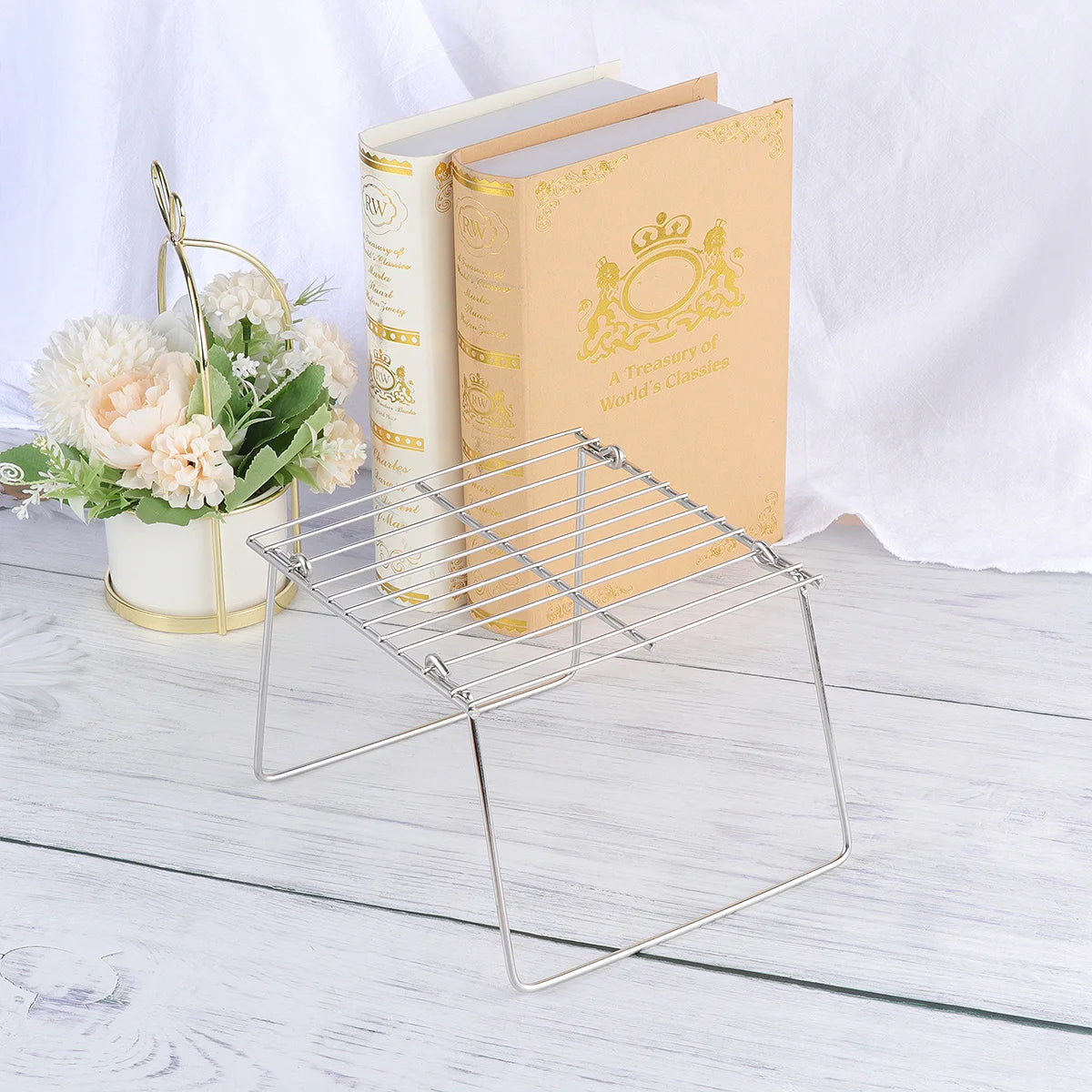 Stainless Steel Grill Grills for Park Barbecue Accessories Fold Folding Mini BBQ Tools