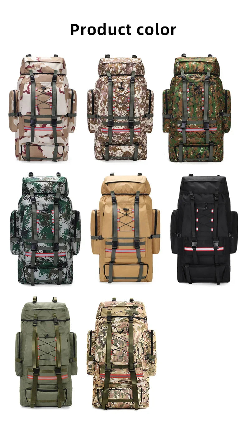 130L Hiking Camping Backpack Travel Large Luggage Bag Men Trekking Outdoor Sports Pack Molle Trekking Rucksack for Men Big Bag