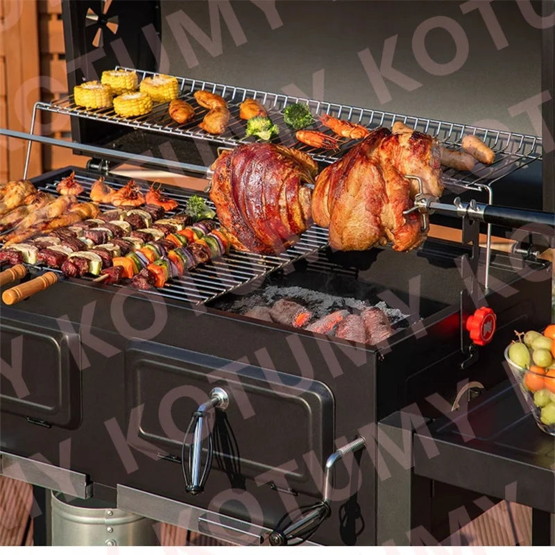 Stainless Steel Tabletop Charcoal Grill with Barbecue Grill Potable Charcoal Grill in Cooking Area Outdoor Camping