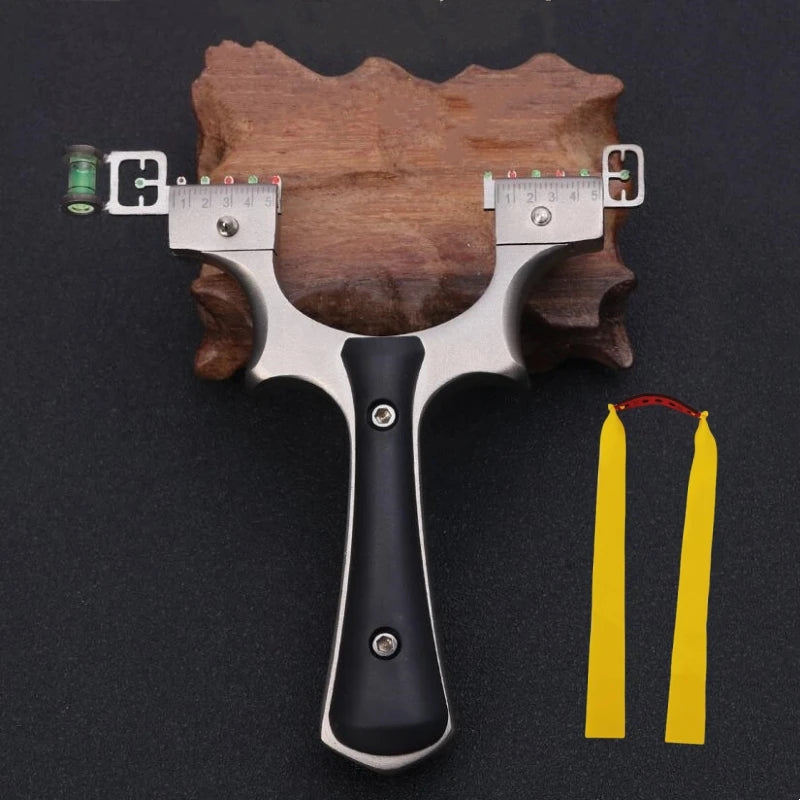 Outdoor Shooting Hunting Slingshot Stainless Steel Flat Rubber Band Catapult High Precision Sling Outdoors Hunting and Shot