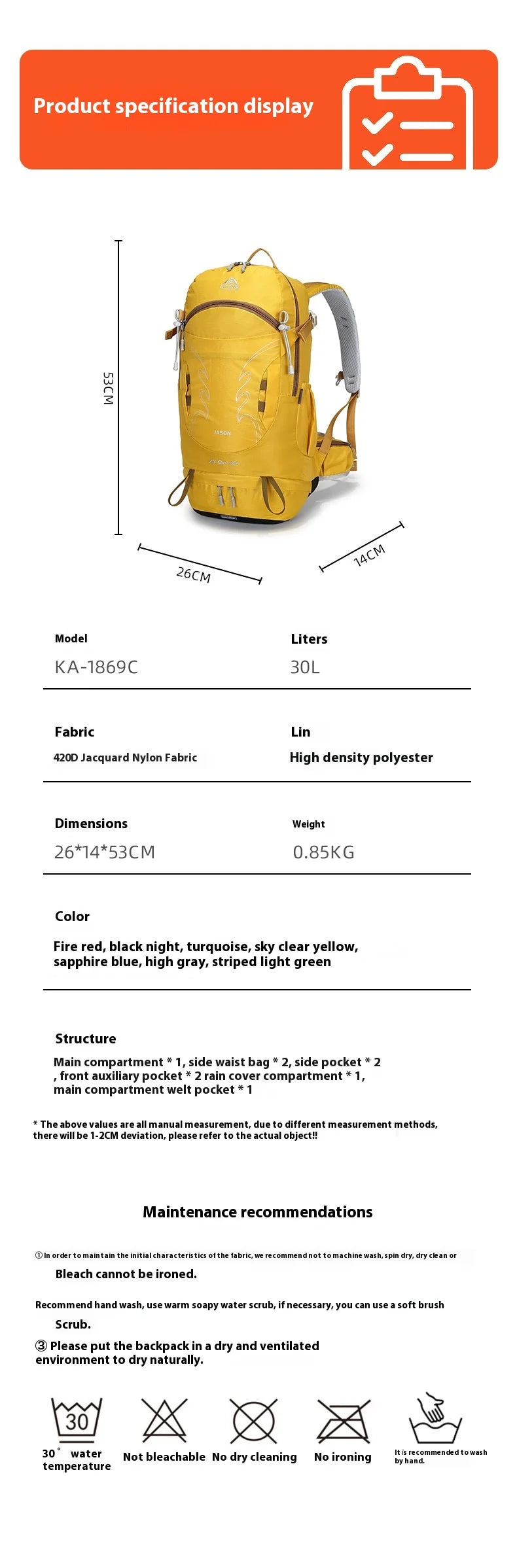 Aione 30L Hiking Backpack Lightweight Outdoor Camping Trekking Backpacks Sports Climbing Luggage Bag For Men Women