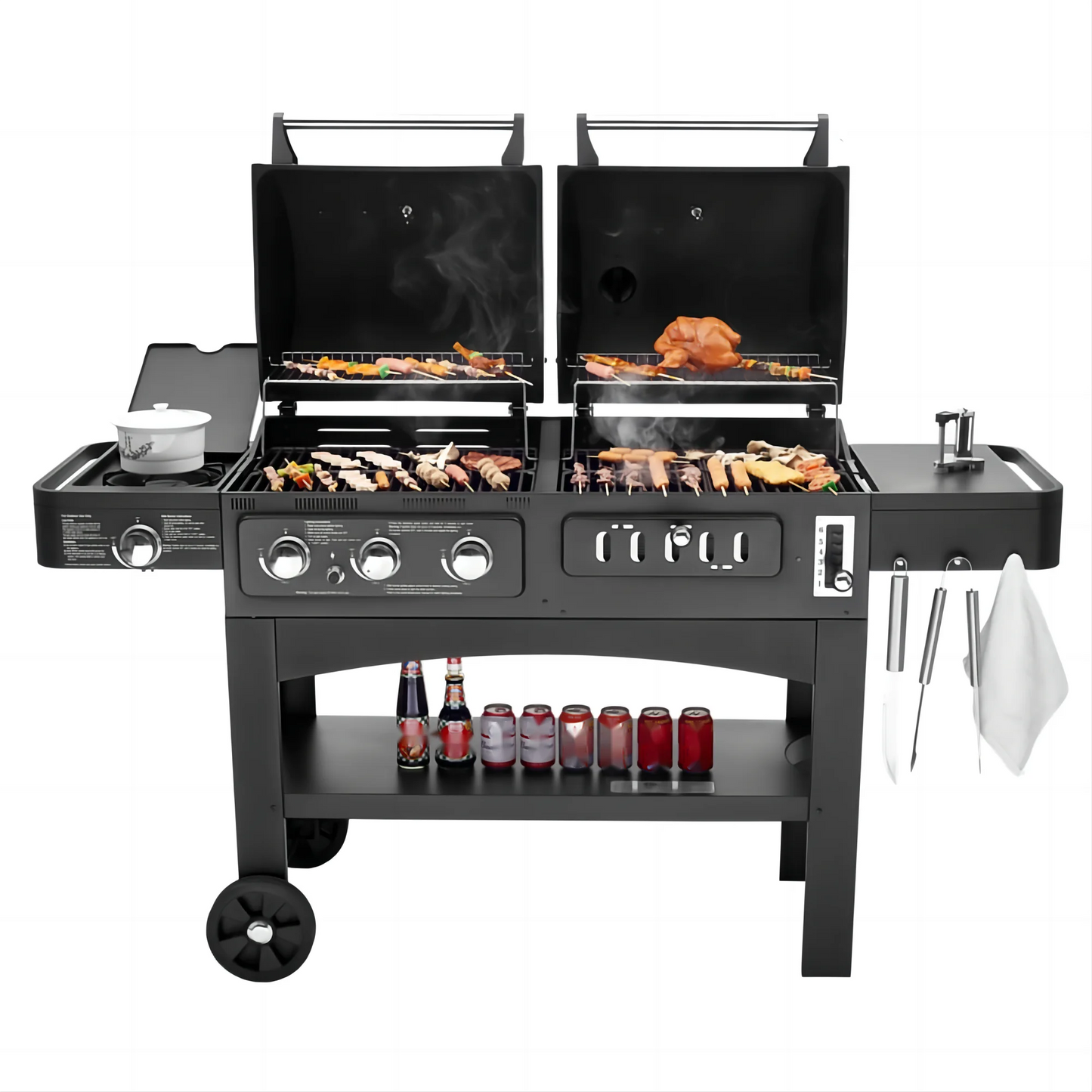 Outdoor Kitchen Bbq Grill Machine Tandoor Oven Kebab Machine Charcoal Stove Smoker Chimney Barbecue Grill Oven Barbeque Cooking