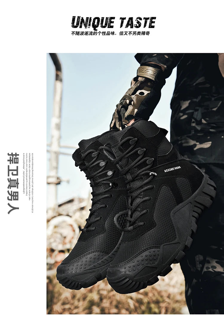Big Size 47 Winter Men Warm Plush New Combat Boots Men Ankle Boot Quality Casual Motorcycle Boot Waterproof Men's Boots Autumn