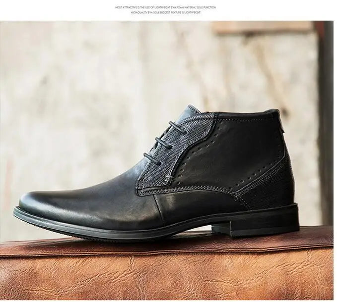 2023 Spring Autumn Ankle Boots Fashion Male Cow Genuine Leather Shoes Lace Up Leisure Leather Boots Motorcycle Shoes Boys A050