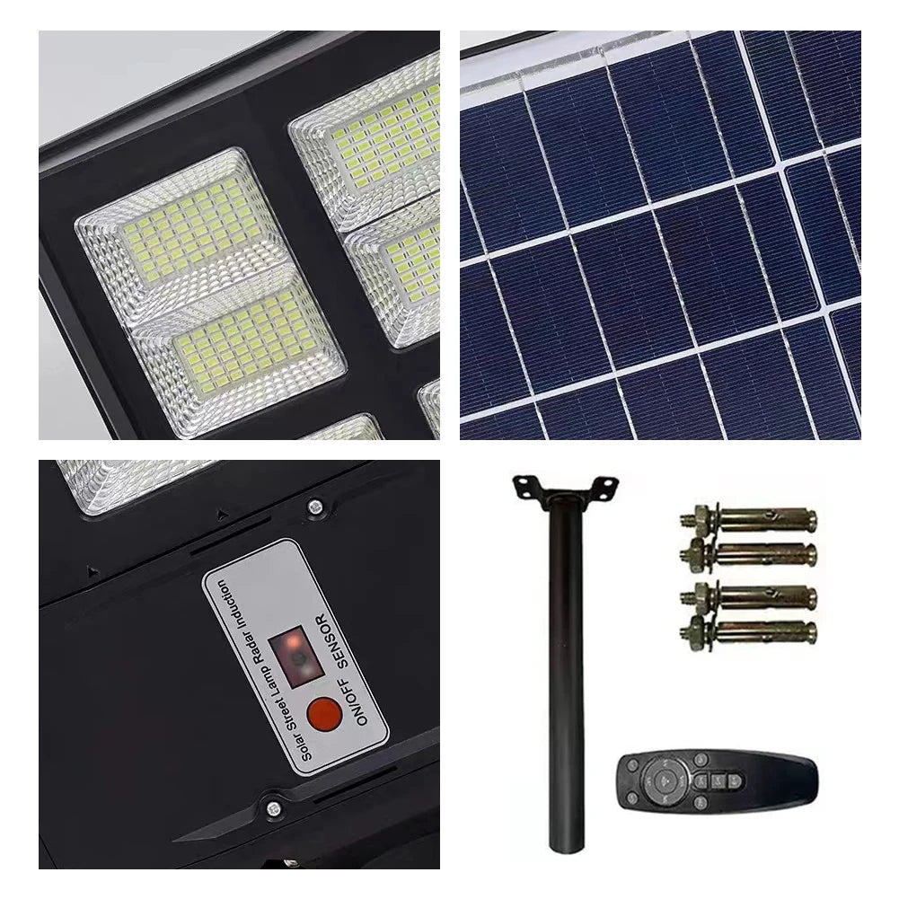 Solar Motion Sensor Street Lights Waterproof 8000LM Outdoor Flood LightsAuto Dusk to Dawn for Garden,Driveway,Yard