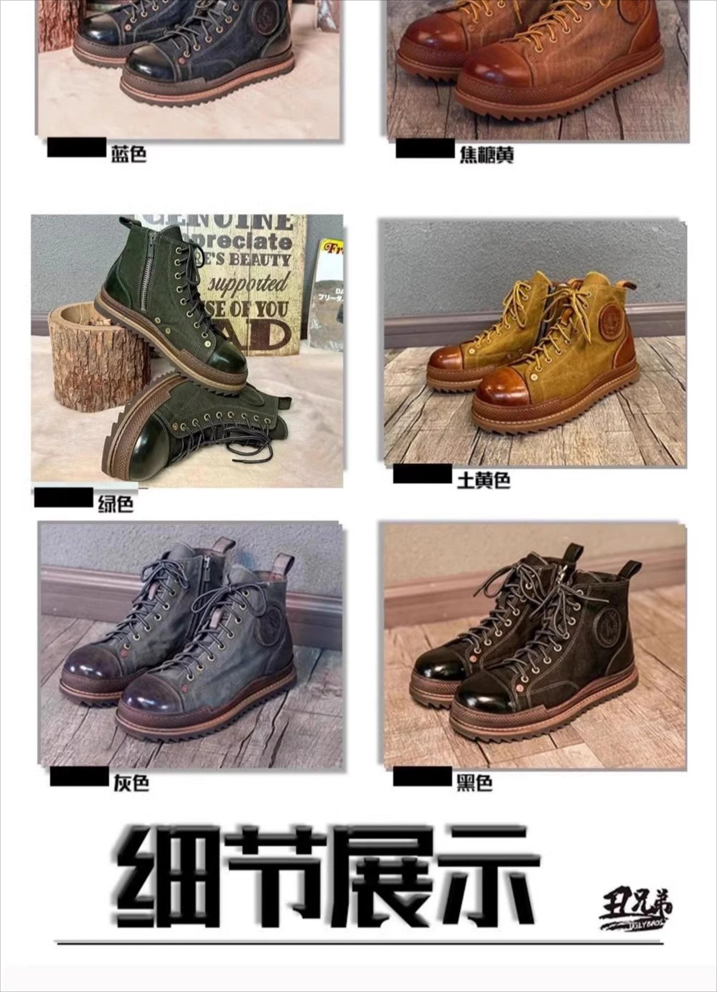 Retro Uglybros Motorcycle Boots Cowhide Canvas Shoes Ankle Protect Motorbike Zapatone British Style Botas For Harley For TRIUMPH