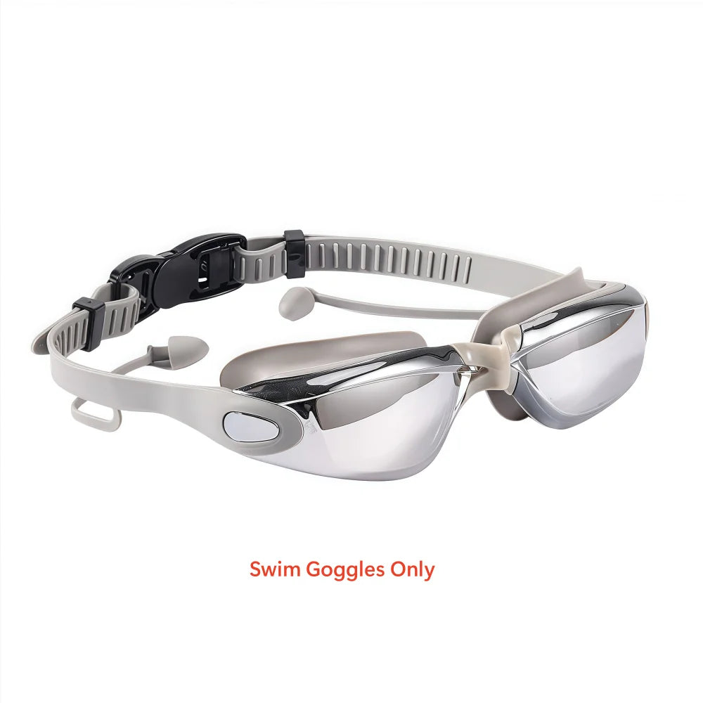 Adult Swimming Goggles with Nose Clip And Earplugs Anti Fog UV Protection Full Face Leak-Proof Swim Goggles for Men And Women