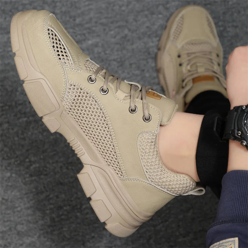 Waterproof Wrok Safety Shoes For Men Summer Breathable Indestructible Boots Non-slip Industrial Construction Shoes Male Footwear