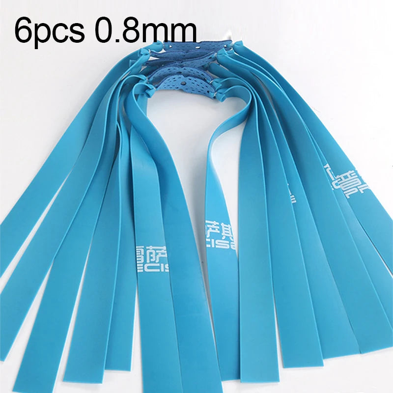 Outdoor Sports 6pcs 0.55-1.2 mm Rubber Band Powerful Hunting Accessories Flat Elastic Band For Slingshot Catapult Rubber Bands