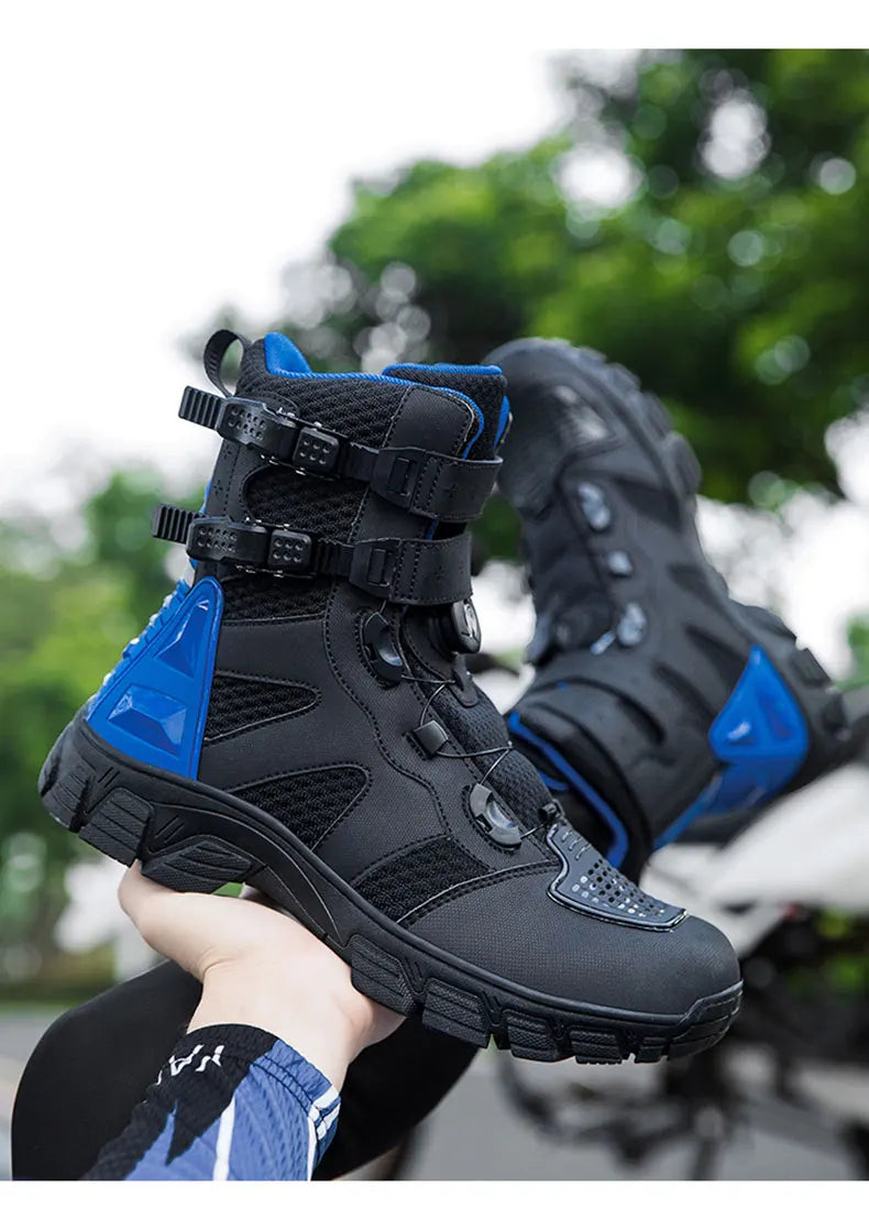 Motorcycle Boots Men's Mid-Calf Motocross Races Protective Boots Outdoor Breathable Non Slip Motos Sports Shoes 1128