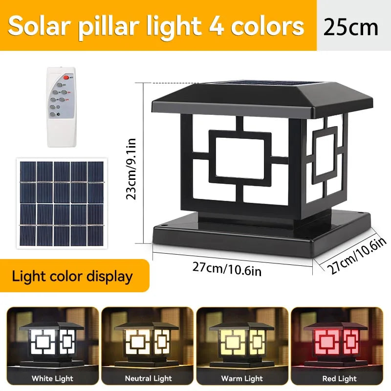Outdoor Led Solar Garden Lights Dimming Timed Column Light Post Lamp Pillar Light Modern LED for Home Villa Garden Patio Decor