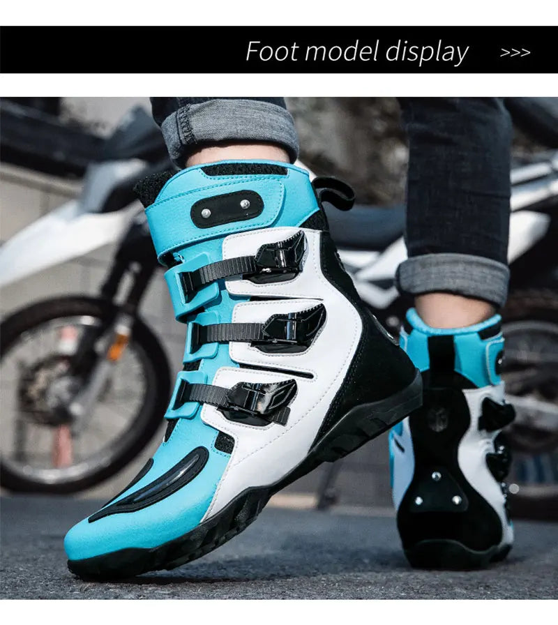 New Motorcycle Boots Men's Outdoor Sports Motocross Protective Boots Motos Slip Resistant Riding Shoes Motorcycle Accessories