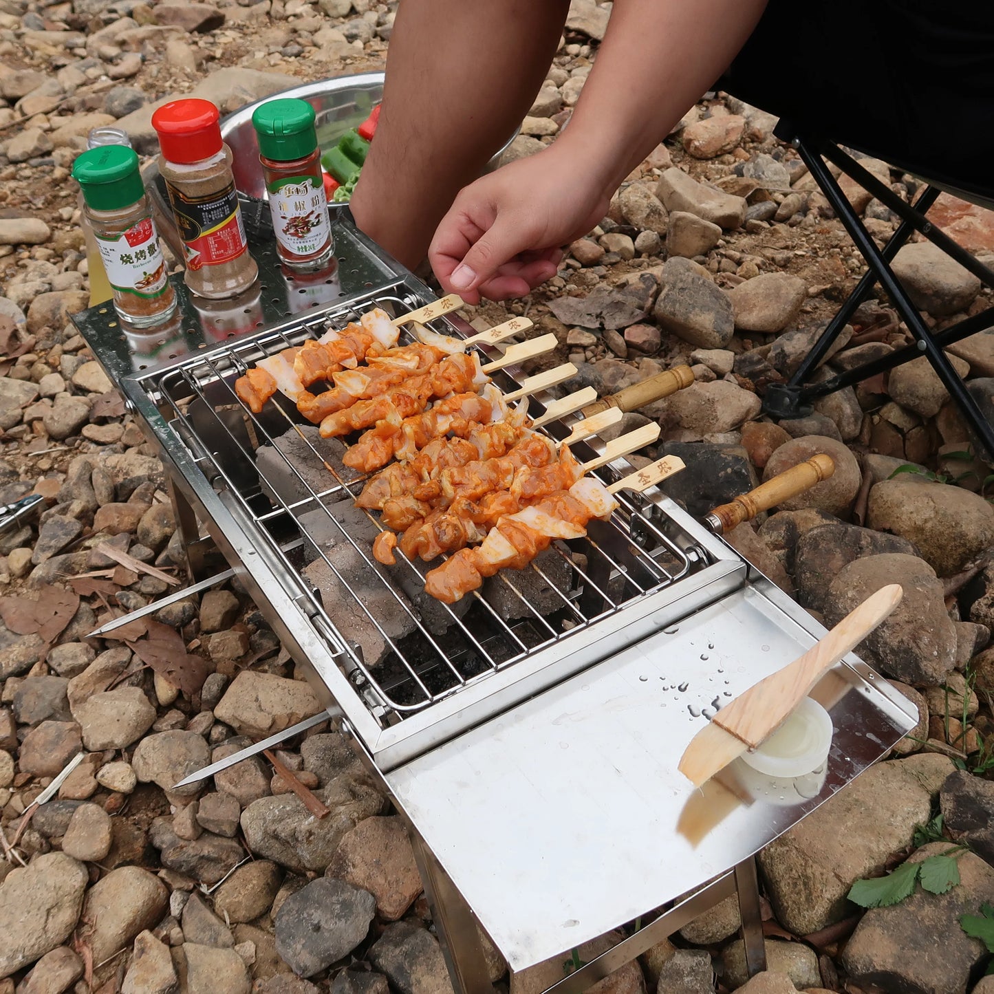 Wholesale Commercial Grills BBQ Outdoor Camping Portable Stainless Steel Charcoal Barbecue Grill