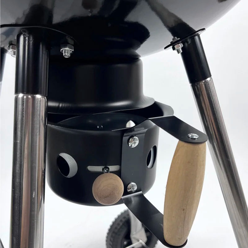 Windproof Outdoor BBQ Grill  American Charcoal Apple Smoking Rack  Movable Four-Legged Grill  Detachable Camping BBQ Pan