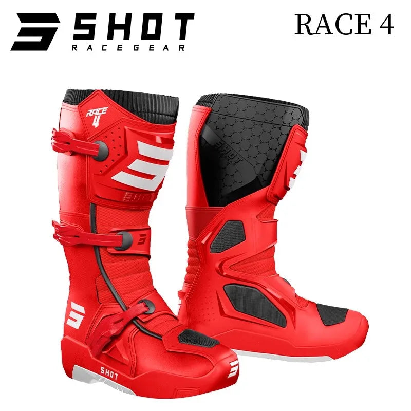 SHOT Off-road Motorcycle BOOTS Riding Rally Boots Waterproof  ATV Microfiber Leather Botas CE Certification Motocross Equipment