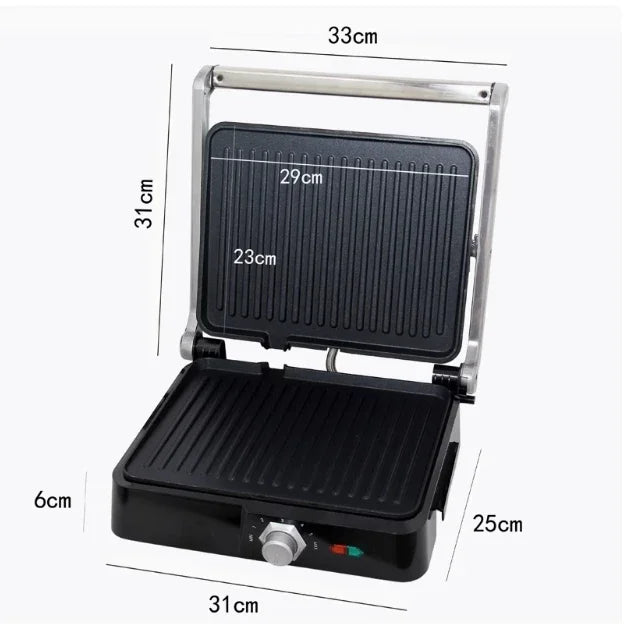 220V UK Multifunctional Steak Maker Panini Press Sandwich Grill Commercial Breakfast Burger Machine for Home Use EL