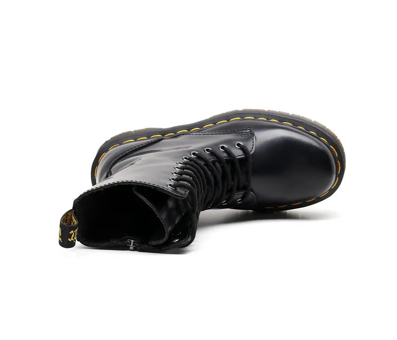 Women Boots Genuine Leather Platform Boots Motorcycle Designer Shoes Woman Zipper Optical Soles Fashion Sexy Punk Long Boots 39