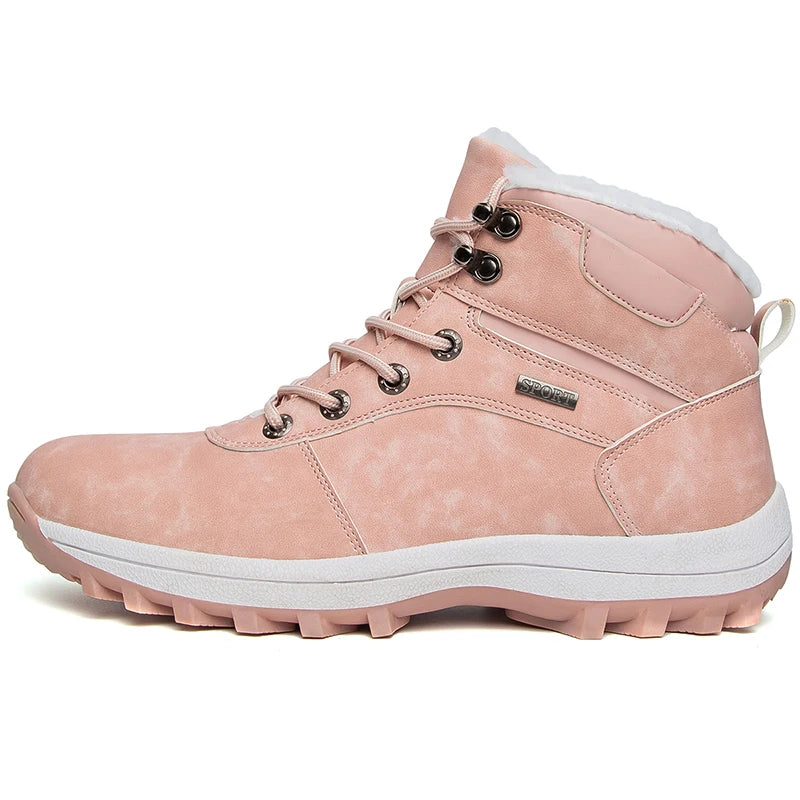 Winter Men Boots Waterproof Leather Plush Super Warm Snow Boots Men Sneakers Outdoor Hiking Boots Men Ankle Boots Big Size 38-48