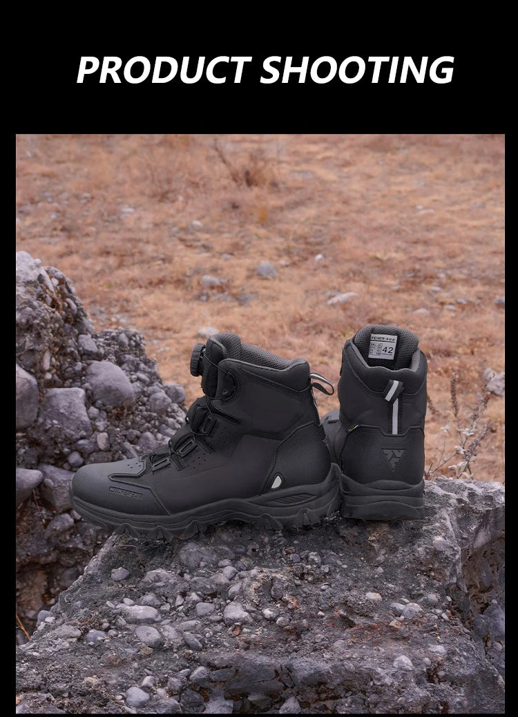 FEHER Motorcycle Boots BOA System CE Level 2 Foot Protection Hiking Shoes Waterproof All Season for Rider and Wilderness Climber