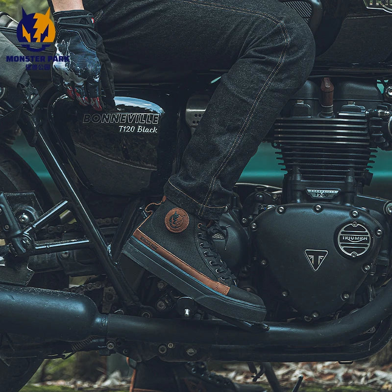 Boots for Motorcyclist Man Wear-Resistant Men and Momen For 4 Season Botas De Moto Motorcycle Shoes Riding boots Breathable