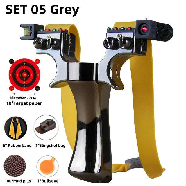 Powerful New Laser Slingshot Upgrade Outdoor Shooting Catapult Double Screw Quick Pressure Rubber Band Toy Hunting Tools Outdoor