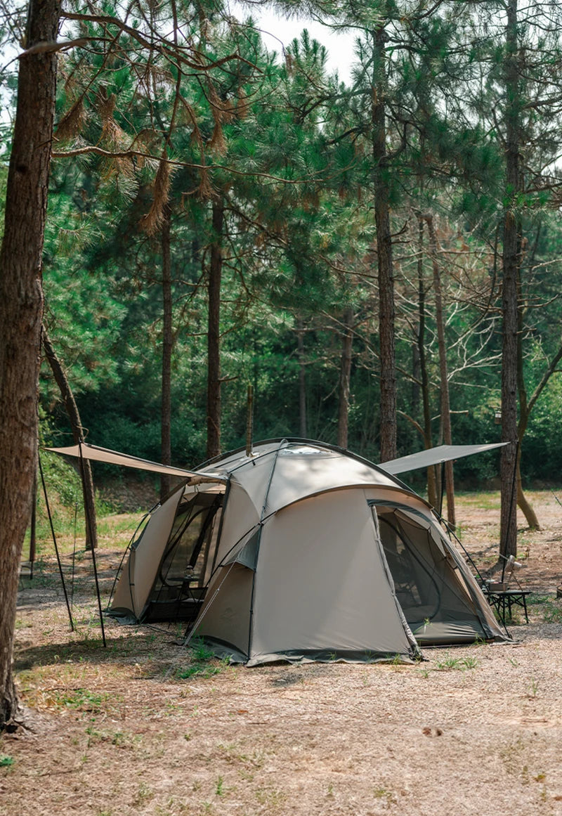 Naturehike Shandi 2.0 Tunnel Dome Tent for 4 Person Family Outdoor Camping Double Layers Waterproof 30D polyester Hiking Tents