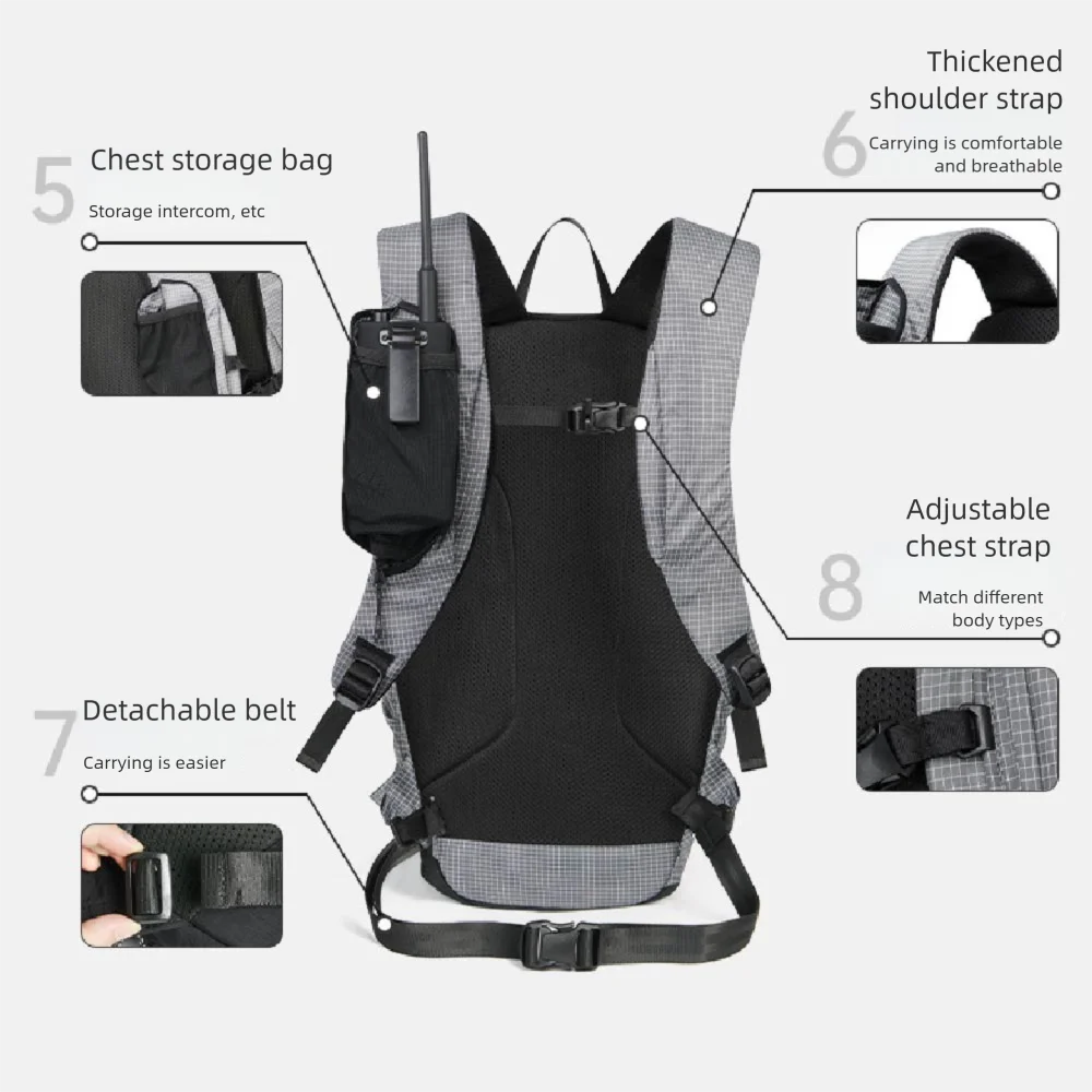 Naturehike Ultra-light Outdoor Hiking Backpack, 20 Liters Waterproof and Breathable, Suitable for Outdoor Camping Trips.