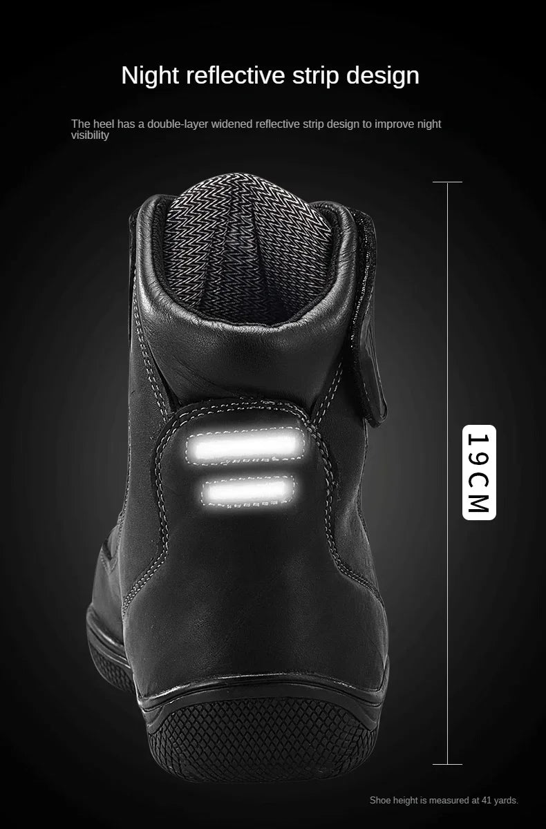 Motorcycle Riding Boots Men's Anti-slip Wear-resistant Locomotive Cycling Shoes Comfort Waterproof Anti-drop Four Seasons