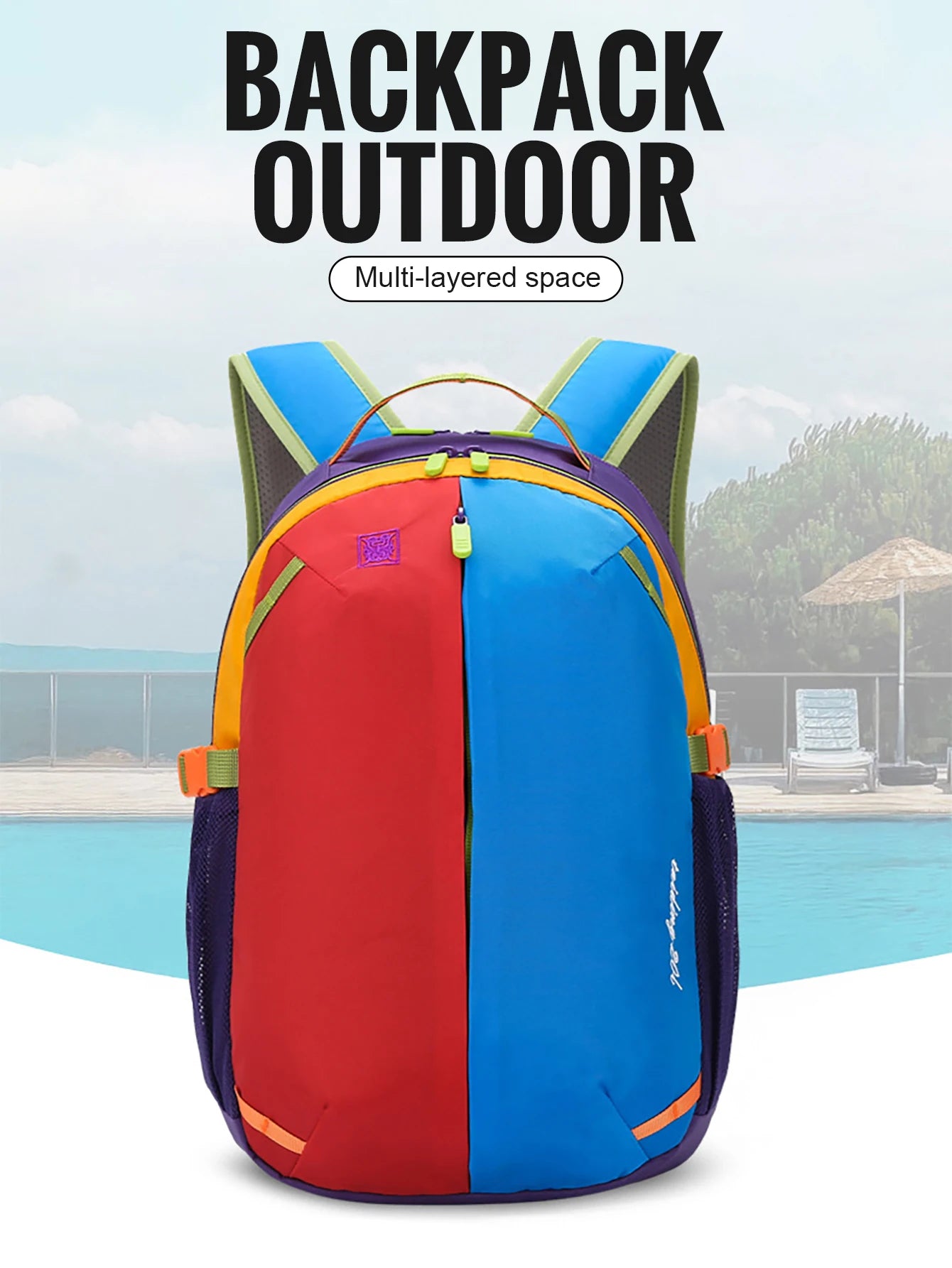 WRELS Outdoor Backpack Lightweight Breathable Schoolbag Waterproof Multi-role Backpack Large Capacity Outdoor Climb Hiking Bag