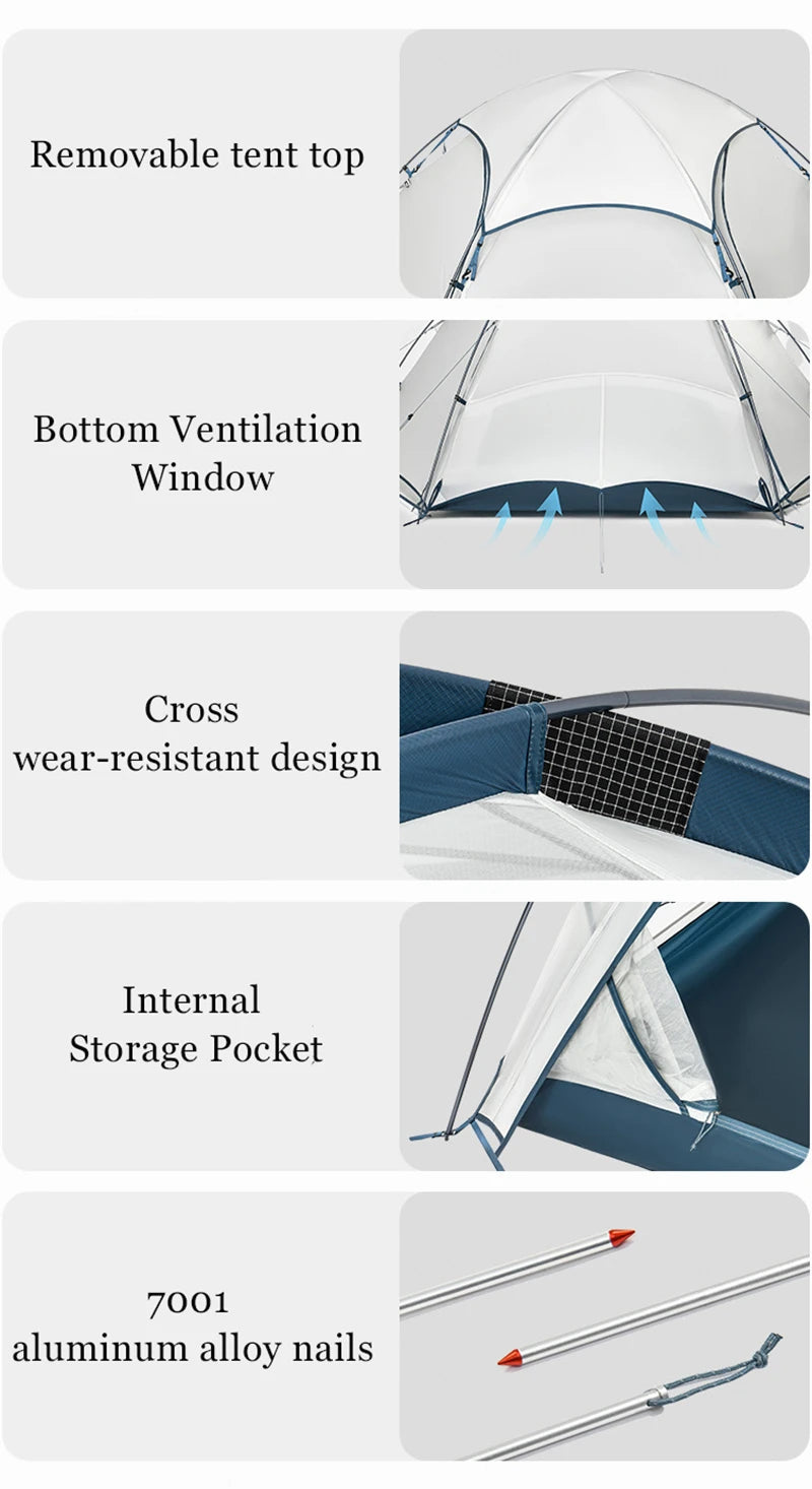 Naturehike Jims Gear Outdoor Camping Tents 1-2 Person 15d Nylon Silicone Coating Ultralight 4 Seasons Hiking Picnic Travel Tents