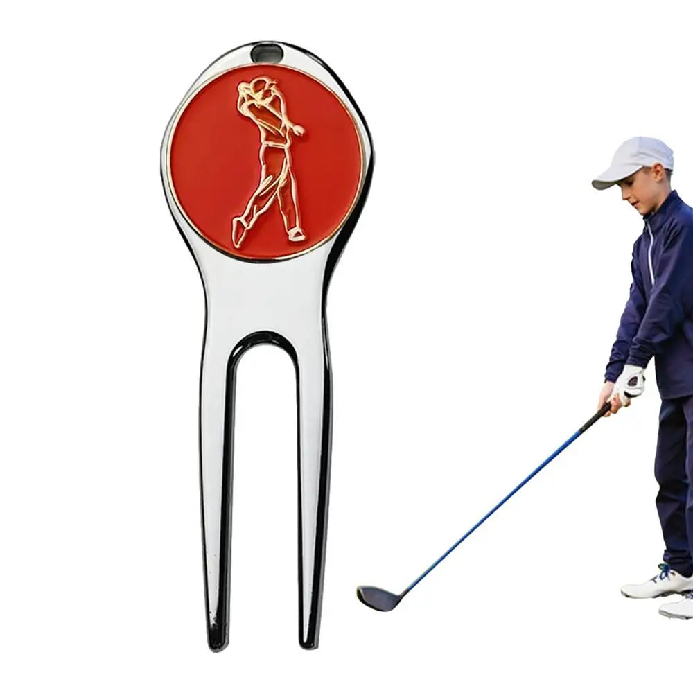 1Pc Golf Divot Repair Tool Zinc Alloy Magnetic Detachable Golf Green Fork Pitch Groove Cleaner Golf Marker Golfs Accessories