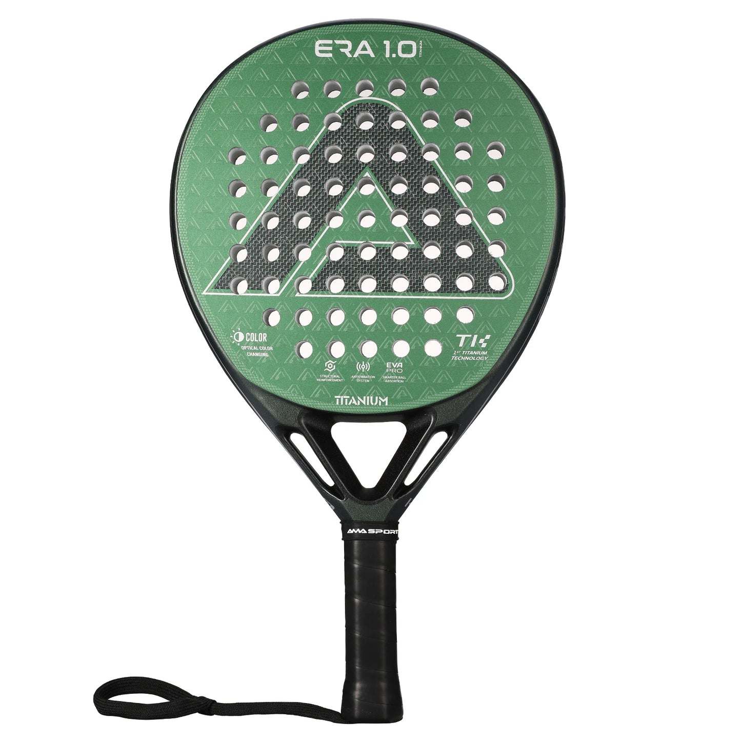 AMA SPORT 1St Titanium Gold Padel Rackets with Precision Holes,Anti-Vibration System High-Performance Titanium Pala de Padel