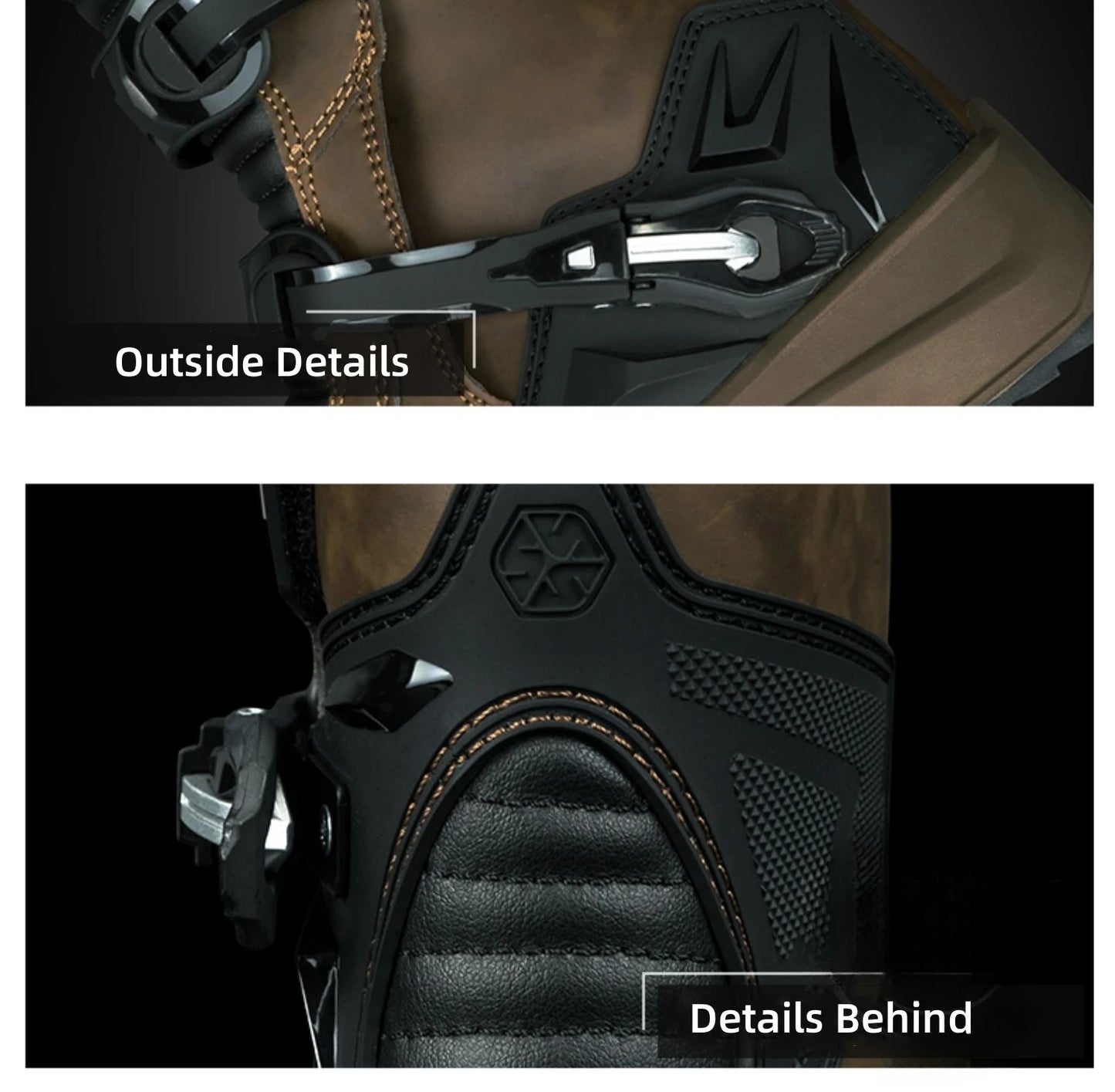 Scoyco Enduro Motorcycle Boots Waterproof Motorcyclist Botas Brown Leather Motocross Boots Off Road Racing Black For Men Knight