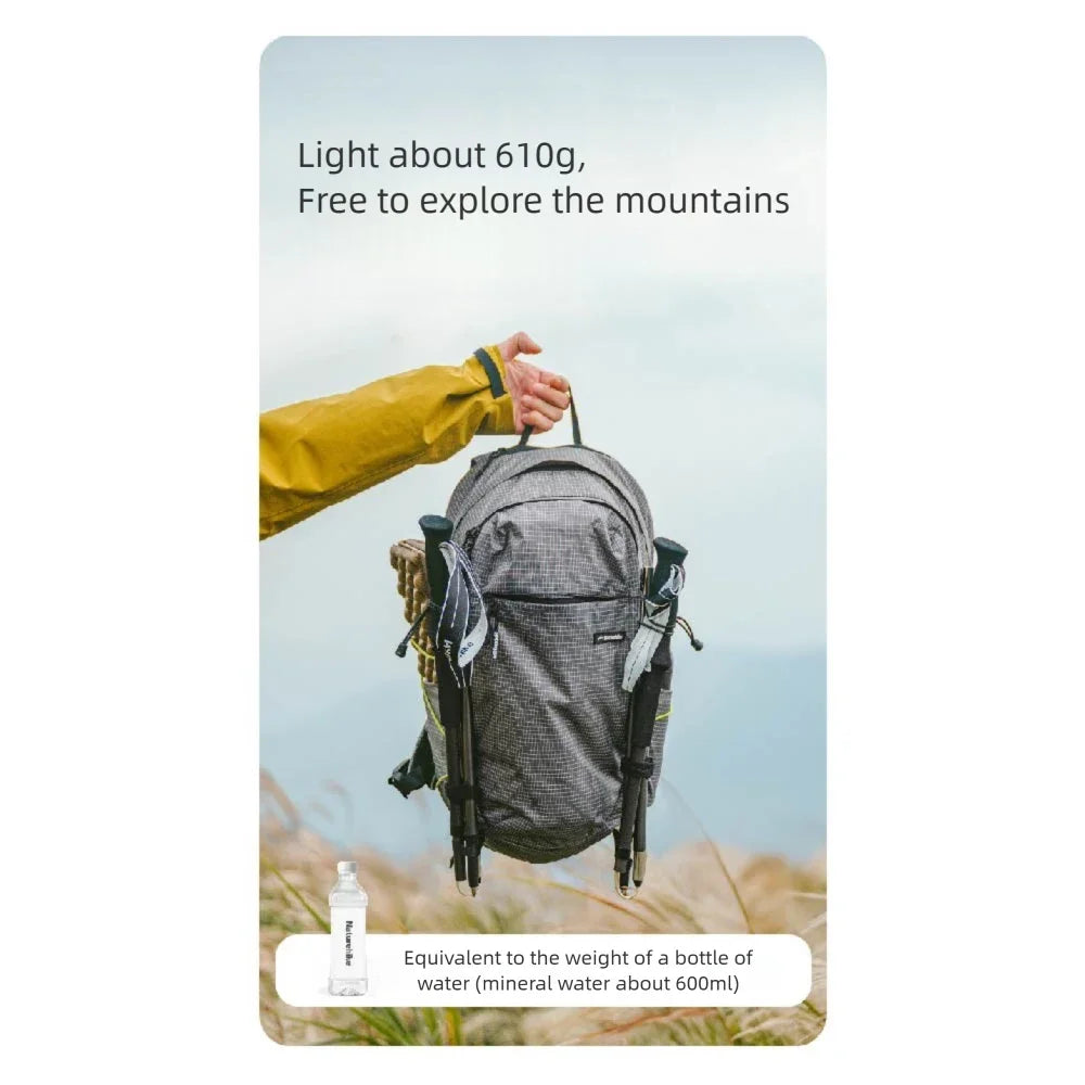 Naturehike Ultra-light Outdoor Hiking Backpack, 20 Liters Waterproof and Breathable, Suitable for Outdoor Camping Trips.