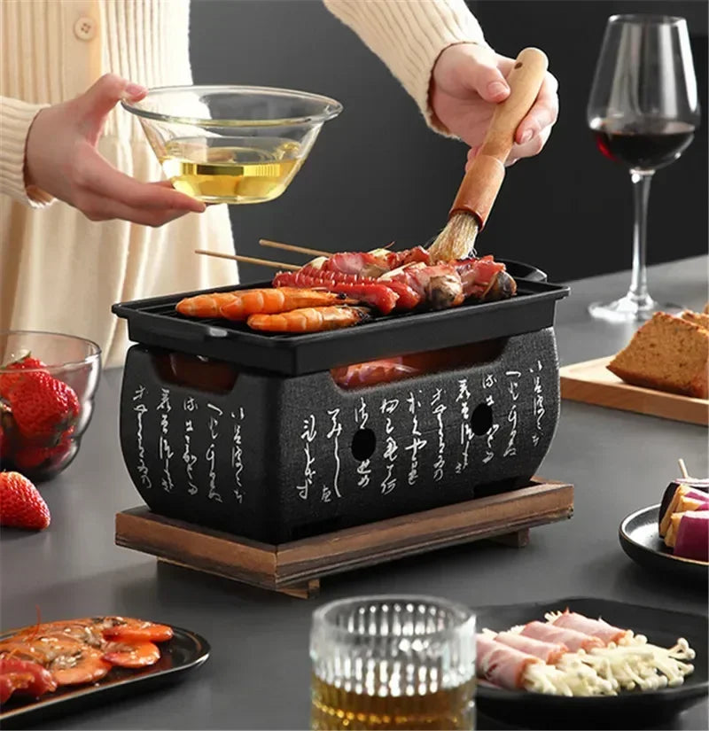 Japanese Barbecue Grill Mini Household Aluminium Alloy Charcoal Barbecue Stove Oven Accessories